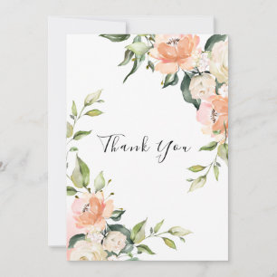Carte De Remerciements Joli Mariage d'aquarelle florale