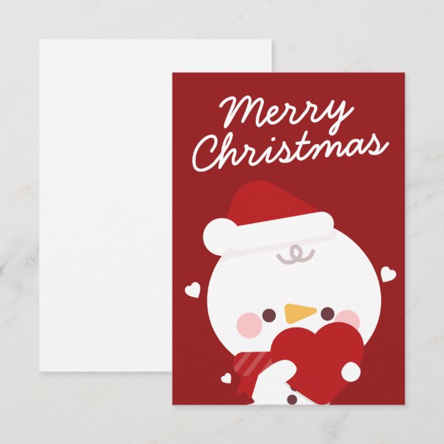 Carte De Remerciements Joli Noël simple et amusant (Devant / Derrière)