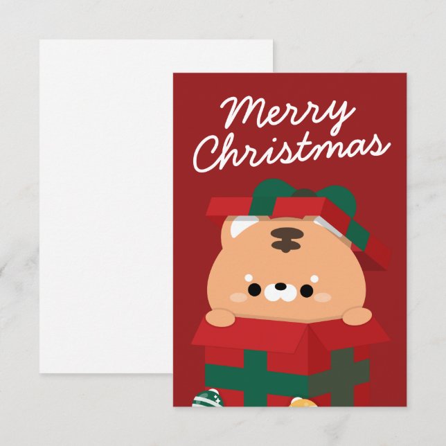 Carte De Remerciements Joli Noël simple et amusant (Devant / Derrière)