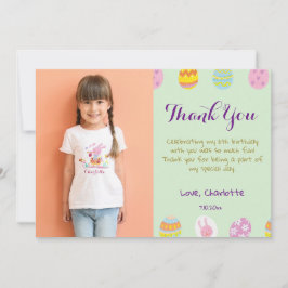 Carte De Remerciements Joli œufs verts pastel pour l'anniversaire des enf