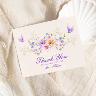 Carte De Remerciements Joli papillons Fête des mariées florale