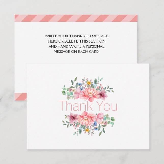 Carte De Remerciements Joli printemps floral (Devant / Derrière)