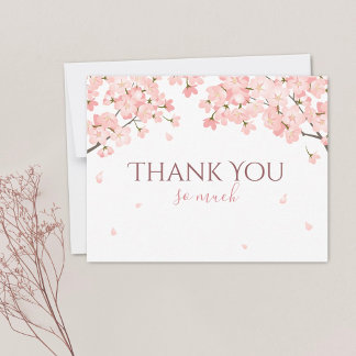 Carte De Remerciements Joli printemps rose Sakura fleurs de cerises japon