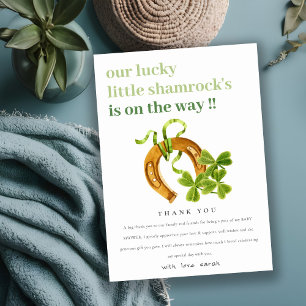 Carte De Remerciements Joli Shamrock St Patrick's Day Baby shower