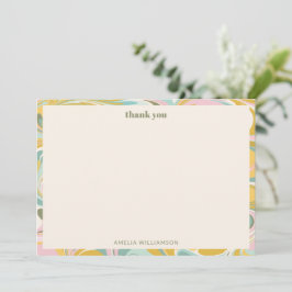 Carte De Remerciements Joli simple pastel abstrait douche de mariée perso