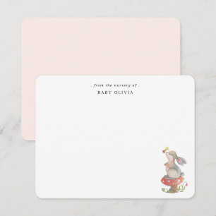 Carte De Remerciements Jolie aquarelle Bunny Baby girl