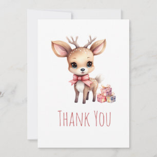 Carte De Remerciements Jolie Bébé Cerf avec fête des cadeaux