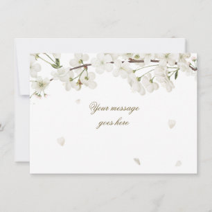Carte De Remerciements Jolie Blossom Blanc Ajouter Votre Message