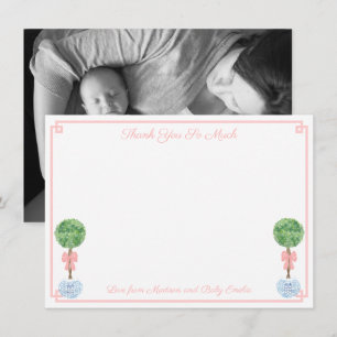 Carte De Remerciements Jolie Boxwood Petite fille Baby shower photo de na