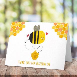 Carte De Remerciements Jolie Douce Kawaii Abeille à Miel Anniversaire qui