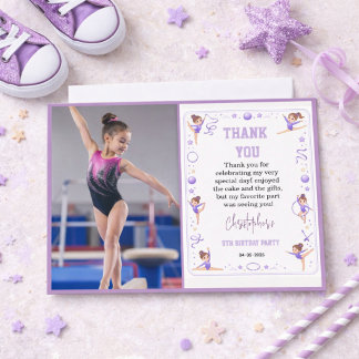 Carte De Remerciements Jolie fête d'anniversaire de gymnastique rythmique