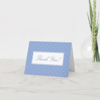 Carte De Remerciements Jolie Fête de Naissance à Points Bleus Simples