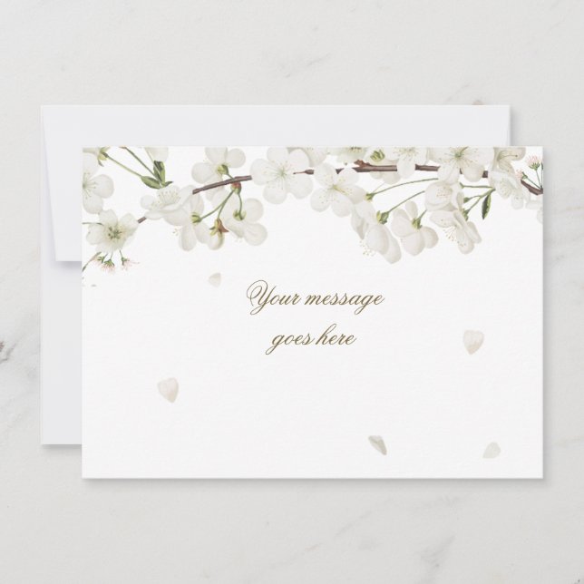 Carte De Remerciements Jolie Fleur Blanche Ajoutez Votre Message (Devant)