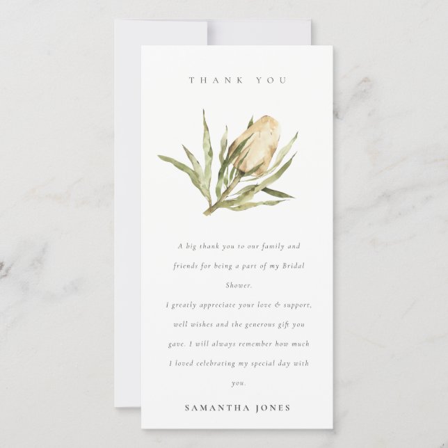 Carte De Remerciements Jolie flora à l'aquarelle Banksia native Shower de (Devant)