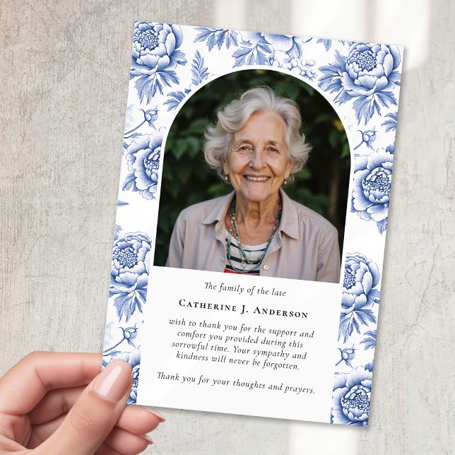 Carte De Remerciements Jolie florales Photo Sympathy Funeral Memorial (Créateur téléchargé)