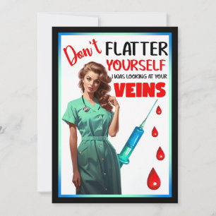 Carte De Remerciements Jolie Infirmière Nostalgique Pin-Up Ne vous flatte