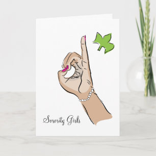 Carte De Remerciements Jolie main Girls