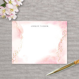 Carte De Remerciements Jolie Parties scintillant d'or rose papier à lettr