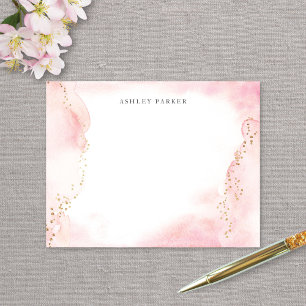 Carte De Remerciements Jolie Parties scintillant d'or rose papier à lettr