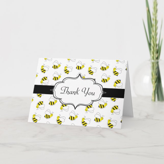 Carte De Remerciements Jolie petite bourde Motif d'abeille (Devant)