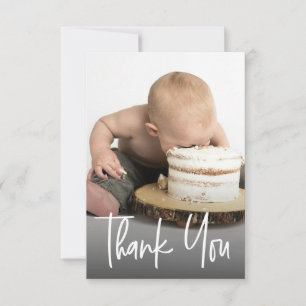Carte De Remerciements Jolie photo calligraphiée Premier anniversaire pet
