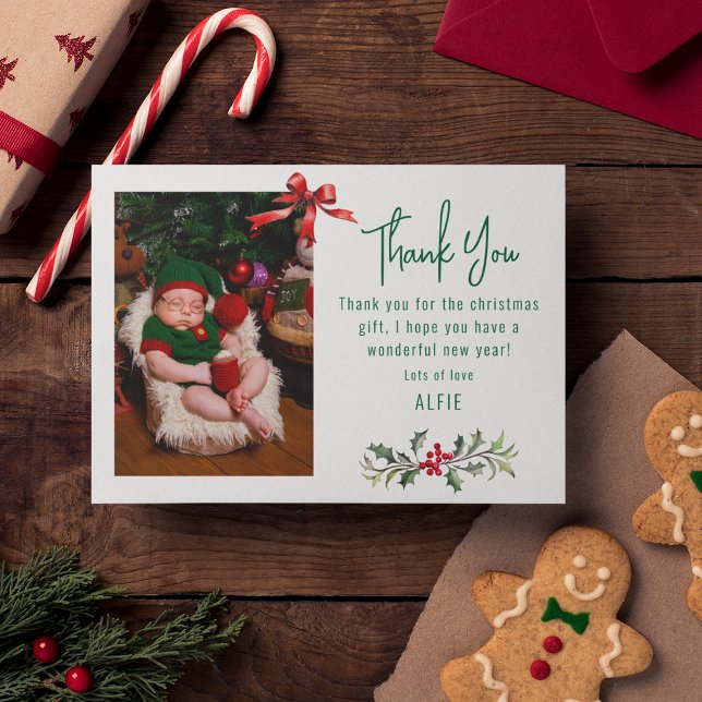 Carte De Remerciements Jolie Photo Enfants Noël (Créateur téléchargé)