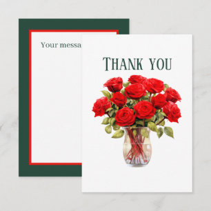 Carte De Remerciements Jolie roses rouges ajouter un message
