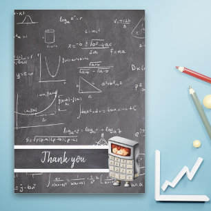 Carte De Remerciements Jolies équations mathématiques au tableau pour enf