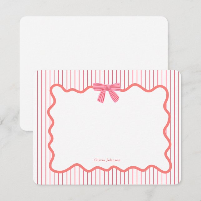 Carte De Remerciements Jolies filles arcs roses (Devant / Derrière)