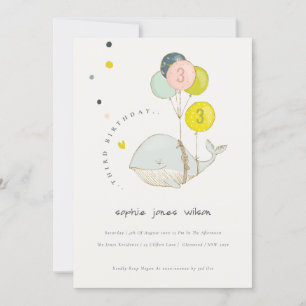 Carte De Remerciements Jote Balloon sous-marin baleine Anniversaire de en