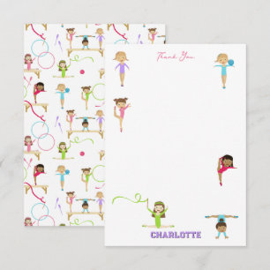 Carte De Remerciements Jote Gymnastique multicolore Enfants