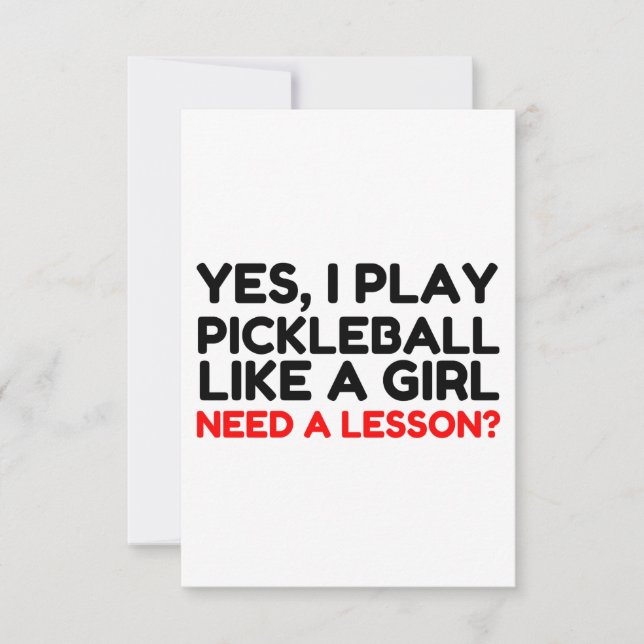 Carte De Remerciements Jouer Au Pickleball Comme Une Fille A Besoin D'Une (Devant)