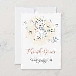 Carte De Remerciements Jouer petit Baby shower chaton
