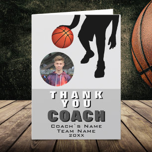 Carte De Remerciements Joueur de basket-ball entraîneur de basket-ball Ph