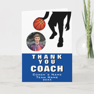 Carte De Remerciements Joueur de basket Silhouette Coach photo