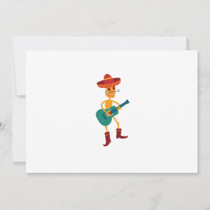 Carte De Remerciements Joueur de guitare squelette festif