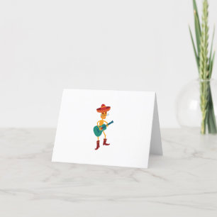 Carte De Remerciements Joueur guitare Festive Skeleton