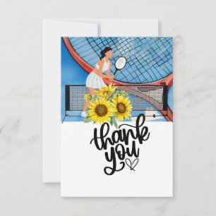 Carte De Remerciements Joueuse de tennis au court