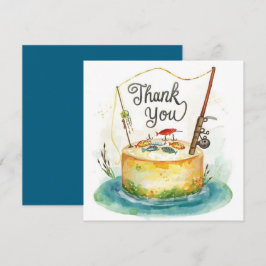 Carte De Remerciements Jour d'anniversaire de pêche sur le thème du plais