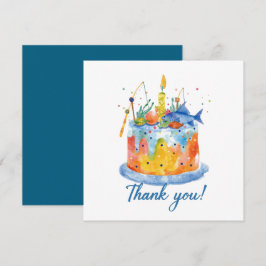 Carte De Remerciements Jour d'anniversaire de pêche sur le thème du plais