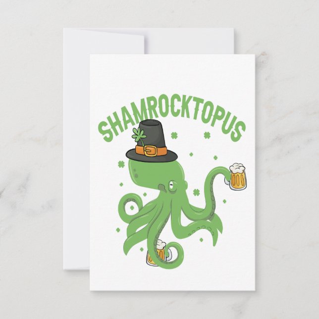Carte De Remerciements Jour de la Saint Patrick octopus Shamrocktopus Lep (Devant)