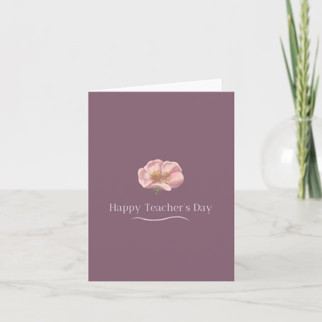 Carte De Remerciements Jour de l'enseignant Plurifère Plurifère Profond v (Devant)