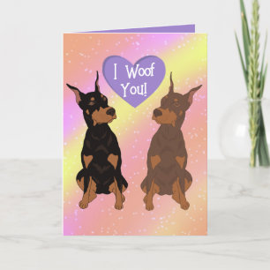 Carte De Remerciements Jour Doberman Pinscher Valentines