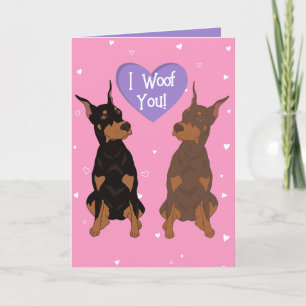 Carte De Remerciements Jour Doberman Pinscher Valentines