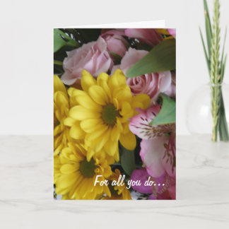 Carte De Remerciements Jour-Plutôt floral du professionnel administratif
