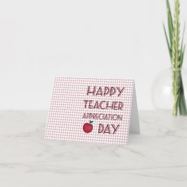 Carte De Remerciements Journée d'appréciation de l'enseignant