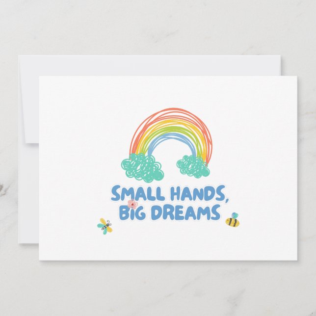 Carte De Remerciements Journée heureuse des enfants Petites Mains, Grands (Devant)