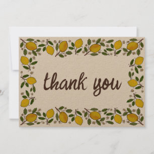Carte De Remerciements Jovely Lemons Rustique BABY SHOWER PERSONNALISÉ