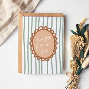 Carte De Remerciements Joyeuse fête des mères, la main tirée sur le cadre