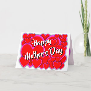 Carte De Remerciements Joyeuse fête des mères Lots of Hearts Card